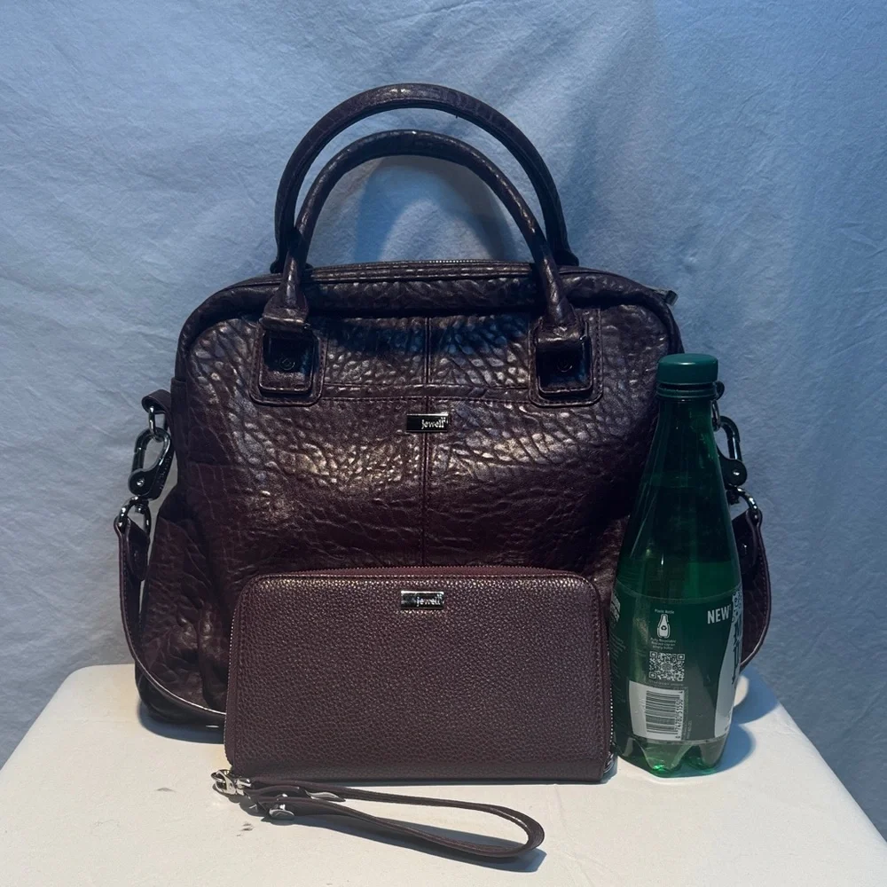 Chic Purple Handbag and Wallet Set